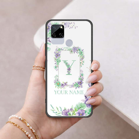 Realme C12 Cover - Personalized Alphabet Series - HQ Ultra Shine Premium Infinity Glass Soft Silicon Borders Case