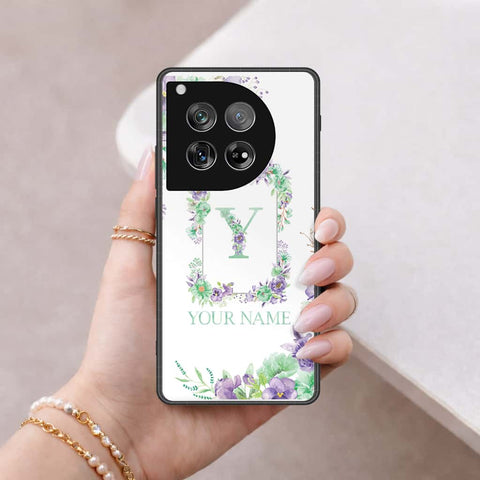 OnePlus 12 Cover - Personalized Alphabet Series - HQ Ultra Shine Premium Infinity Glass Soft Silicon Borders Case