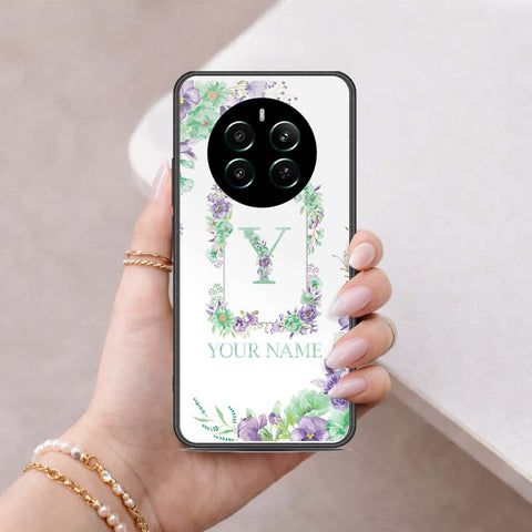 Realme 12 Plus Cover - Personalized Alphabet Series - HQ Ultra Shine Premium Infinity Glass Soft Silicon Borders Case