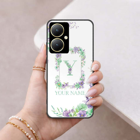 Vivo Y35m Plus Cover - Personalized Alphabet Series - HQ Ultra Shine Premium Infinity Glass Soft Silicon Borders Case