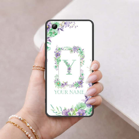 Vivo Y81 Cover - Personalized Alphabet Series - HQ Ultra Shine Premium Infinity Glass Soft Silicon Borders Case
