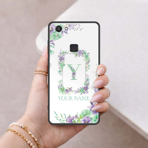 Vivo Y75 Cover - Personalized Alphabet Series - HQ Ultra Shine Premium Infinity Glass Soft Silicon Borders Case