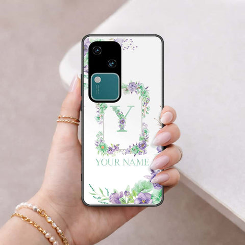 Vivo S18 Cover - Personalized Alphabet Series - HQ Ultra Shine Premium Infinity Glass Soft Silicon Borders Case