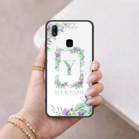 Vivo Y85 Cover - Personalized Alphabet Series - HQ Ultra Shine Premium Infinity Glass Soft Silicon Borders Case
