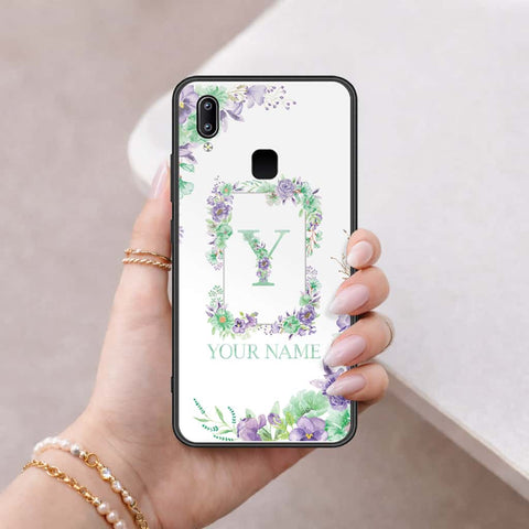 Vivo Y95 Cover - Personalized Alphabet Series - HQ Ultra Shine Premium Infinity Glass Soft Silicon Borders Case