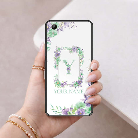 Vivo Y83 Cover - Personalized Alphabet Series - HQ Ultra Shine Premium Infinity Glass Soft Silicon Borders Case
