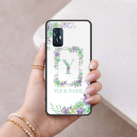 Vivo V17 Cover - Personalized Alphabet Series - HQ Ultra Shine Premium Infinity Glass Soft Silicon Borders Case