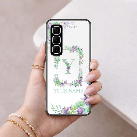 Infinix Hot 60 Pro Plus Cover - Personalized Alphabet Series - HQ Ultra Shine Premium Infinity Glass Soft Silicon Borders Case