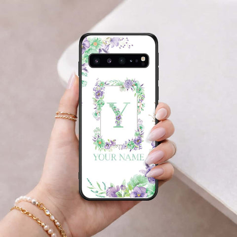 Samsung Galaxy S10 5G Cover - Personalized Alphabet Series - HQ Ultra Shine Premium Infinity Glass Soft Silicon Borders Case