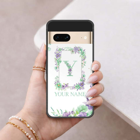 Google Pixel 7 Cover - Personalized Alphabet Series - HQ Ultra Shine Premium Infinity Glass Soft Silicon Borders Case