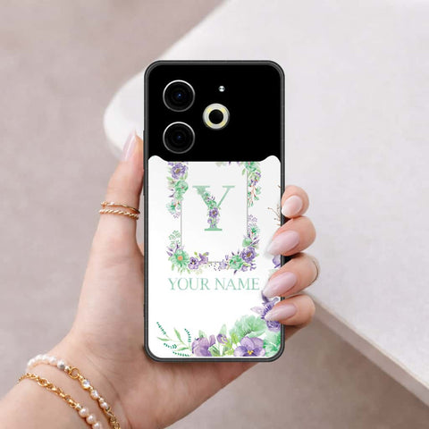 Tecno Pova 6 Cover - Personalized Alphabet Series - HQ Ultra Shine Premium Infinity Glass Soft Silicon Borders Case