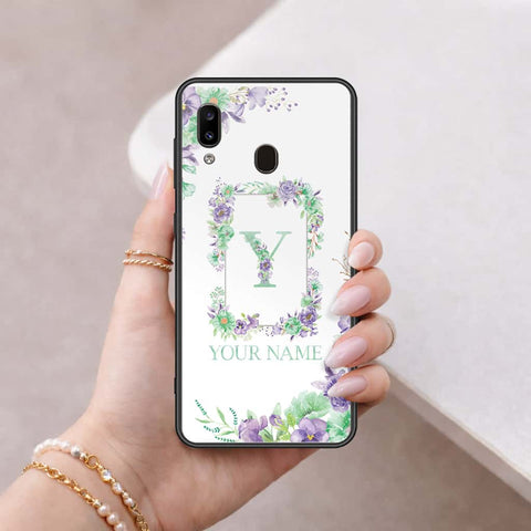 Samsung Galaxy A30 Cover - Personalized Alphabet Series - HQ Ultra Shine Premium Infinity Glass Soft Silicon Borders Case