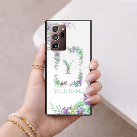 Samsung Galaxy Note 20 Ultra Cover - Personalized Alphabet Series - HQ Ultra Shine Premium Infinity Glass Soft Silicon Borders Case