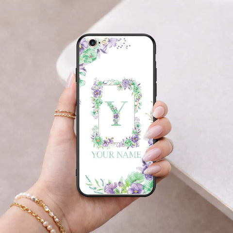 iPhone 6S / 6 Cover - Personalized Alphabet Series - HQ Ultra Shine Premium Infinity Glass Soft Silicon Borders Case