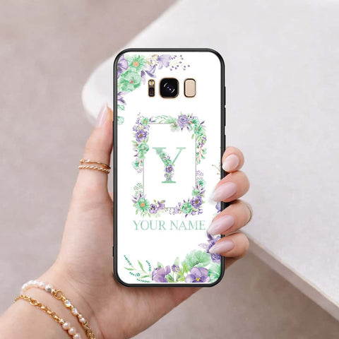 Samsung Galaxy S8 Cover - Personalized Alphabet Series - HQ Ultra Shine Premium Infinity Glass Soft Silicon Borders Case