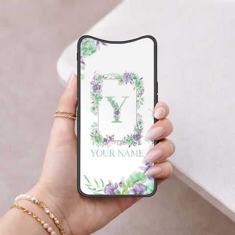 Oppo Find X Cover - Personalized Alphabet Series - HQ Ultra Shine Premium Infinity Glass Soft Silicon Borders Case