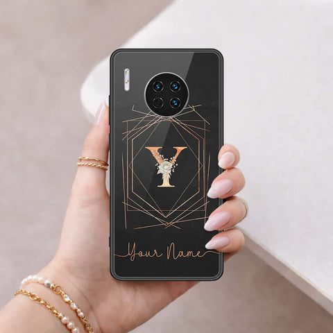 Huawei Mate 30 Cover - Personalized Alphabet Series - HQ Ultra Shine Premium Infinity Glass Soft Silicon Borders Case