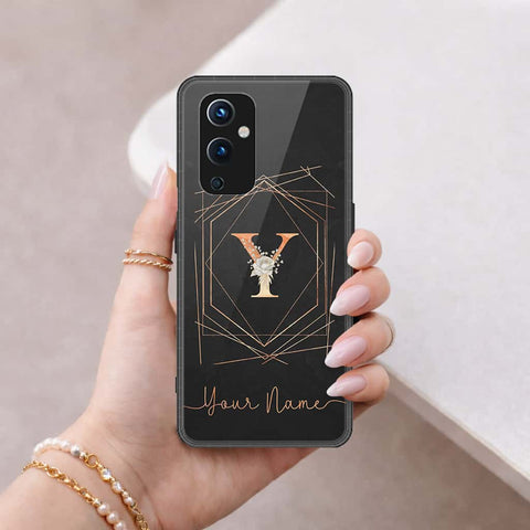 OnePlus 9 Cover - Personalized Alphabet Series - HQ Ultra Shine Premium Infinity Glass Soft Silicon Borders Case