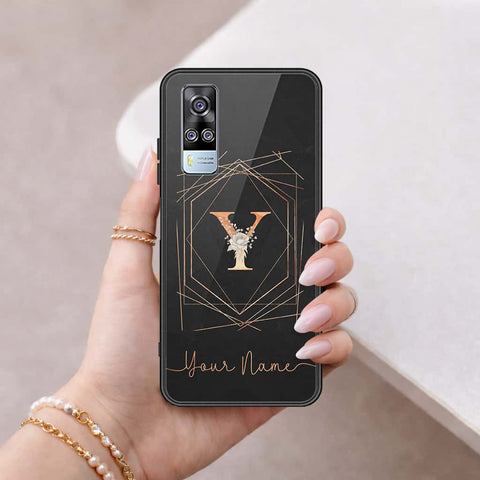 Vivo Y51a Cover - Personalized Alphabet Series - HQ Ultra Shine Premium Infinity Glass Soft Silicon Borders Case