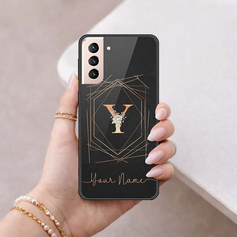Samsung Galaxy S21 5G Cover - Personalized Alphabet Series - HQ Ultra Shine Premium Infinity Glass Soft Silicon Borders Case