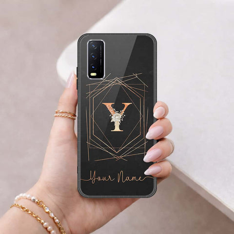 Vivo Y20s Cover - Personalized Alphabet Series - HQ Ultra Shine Premium Infinity Glass Soft Silicon Borders Case