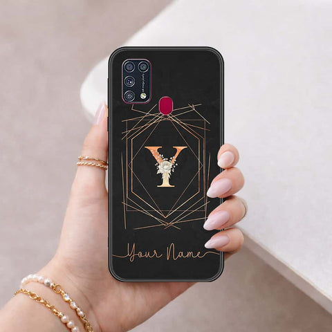 Samsung Galaxy M21s Cover - Personalized Alphabet Series - HQ Ultra Shine Premium Infinity Glass Soft Silicon Borders Case