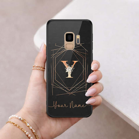 Samsung Galaxy S9 Cover - Personalized Alphabet Series - HQ Ultra Shine Premium Infinity Glass Soft Silicon Borders Case