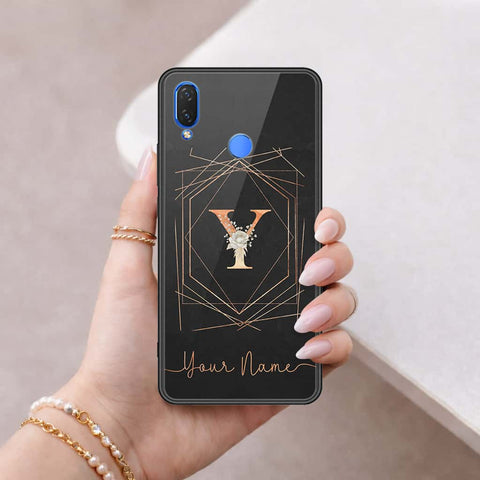 Huawei P Smart Plus Cover - Personalized Alphabet Series - HQ Ultra Shine Premium Infinity Glass Soft Silicon Borders Case