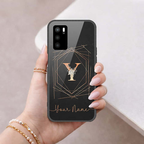Oppo A16 Cover - Personalized Alphabet Series - HQ Ultra Shine Premium Infinity Glass Soft Silicon Borders Case