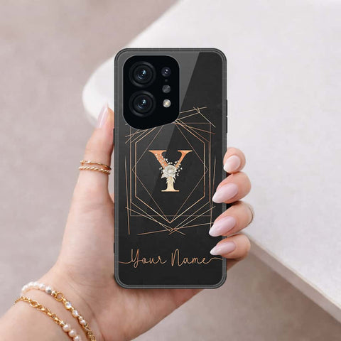 Oppo Find X5 Cover - Personalized Alphabet Series - HQ Ultra Shine Premium Infinity Glass Soft Silicon Borders Case