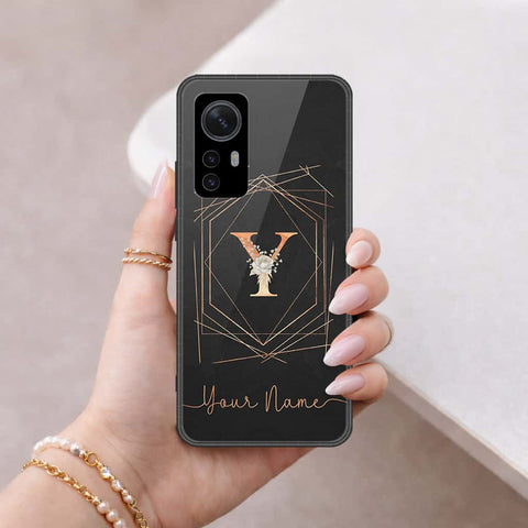Xiaomi 12 Pro Cover - Personalized Alphabet Series - HQ Ultra Shine Premium Infinity Glass Soft Silicon Borders Case