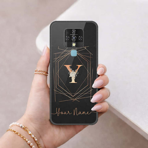 Tecno Camon 16 Cover - Personalized Alphabet Series - HQ Ultra Shine Premium Infinity Glass Soft Silicon Borders Case
