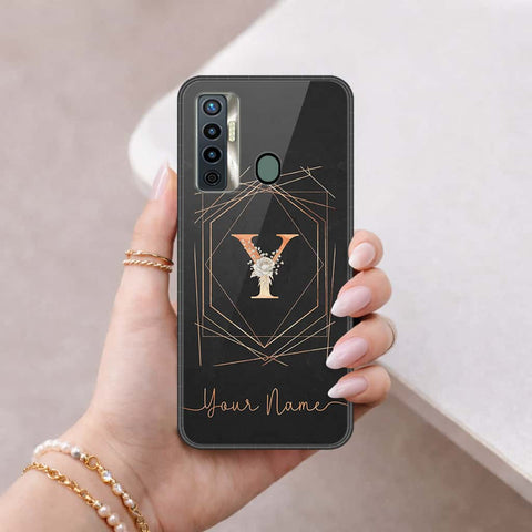 Tecno Camon 17 Cover - Personalized Alphabet Series - HQ Ultra Shine Premium Infinity Glass Soft Silicon Borders Case