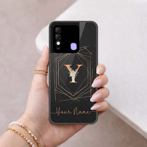 Tecno Spark 8 Cover - Personalized Alphabet Series - HQ Ultra Shine Premium Infinity Glass Soft Silicon Borders Case