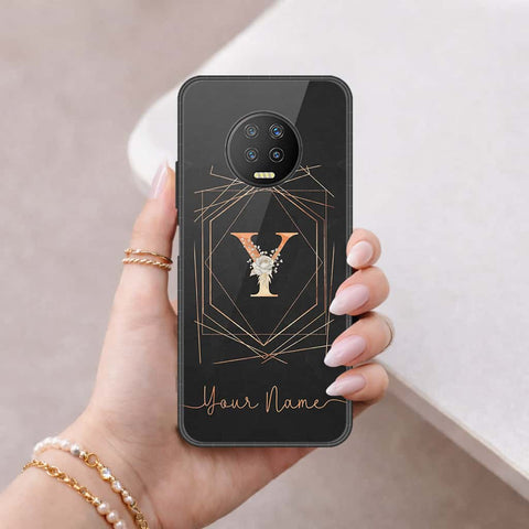 Infinix Note 7 Cover - Personalized Alphabet Series - HQ Ultra Shine Premium Infinity Glass Soft Silicon Borders Case