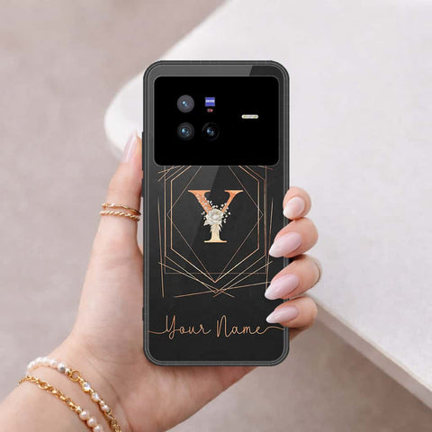Vivo X80 Cover - Personalized Alphabet Series - HQ Ultra Shine Premium Infinity Glass Soft Silicon Borders Case