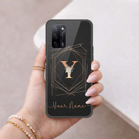 Oppo A55s Cover - Personalized Alphabet Series - HQ Ultra Shine Premium Infinity Glass Soft Silicon Borders Case