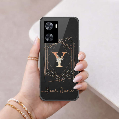 Oppo A77s Cover - Personalized Alphabet Series - HQ Ultra Shine Premium Infinity Glass Soft Silicon Borders Case
