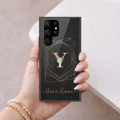 Samsung Galaxy S23 Ultra 5G Cover - Personalized Alphabet Series - HQ Ultra Shine Premium Infinity Glass Soft Silicon Borders Case