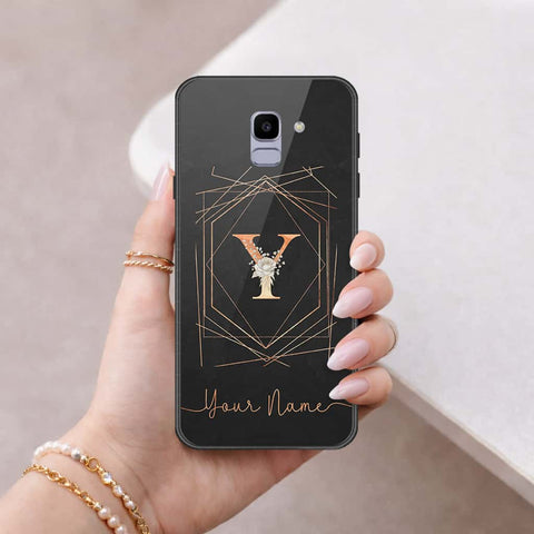 Samsung Galaxy J6 2018 Cover - Personalized Alphabet Series - HQ Ultra Shine Premium Infinity Glass Soft Silicon Borders Case