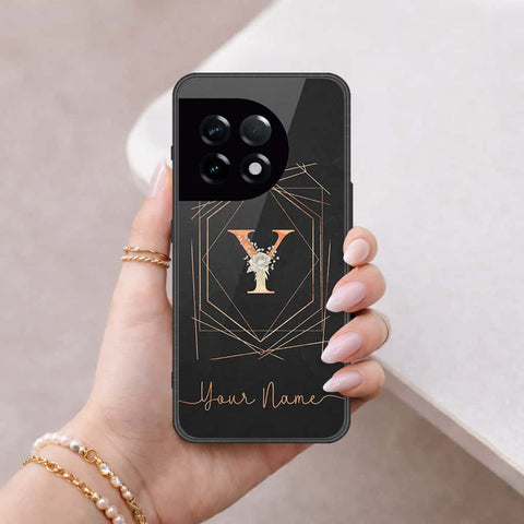OnePlus 11 Cover - Personalized Alphabet Series - HQ Ultra Shine Premium Infinity Glass Soft Silicon Borders Case