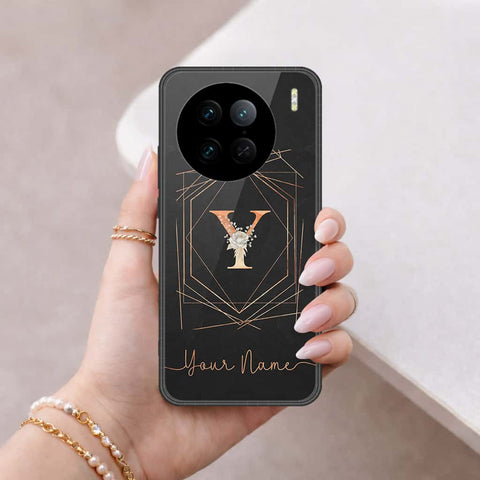 Vivo X90 Pro Cover - Personalized Alphabet Series - HQ Ultra Shine Premium Infinity Glass Soft Silicon Borders Case