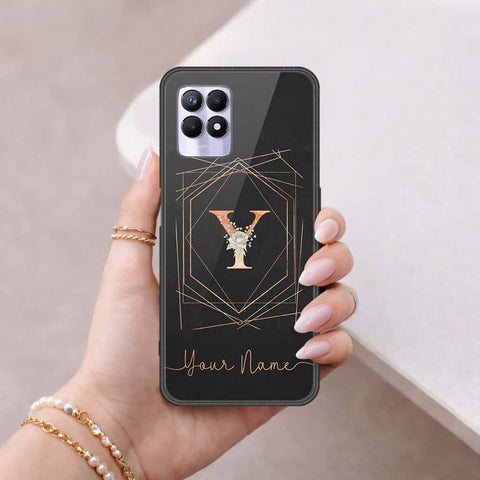 Realme 8i Cover - Personalized Alphabet Series - HQ Ultra Shine Premium Infinity Glass Soft Silicon Borders Case