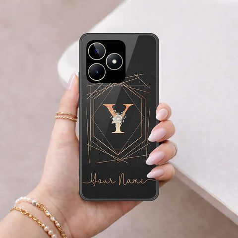 Realme C53 Cover - Personalized Alphabet Series - HQ Ultra Shine Premium Infinity Glass Soft Silicon Borders Case
