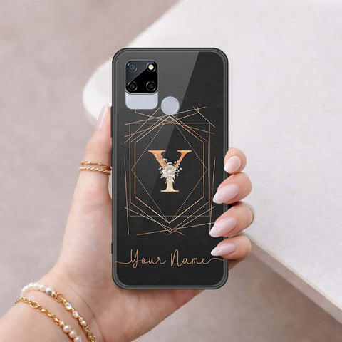 Realme C12 Cover - Personalized Alphabet Series - HQ Ultra Shine Premium Infinity Glass Soft Silicon Borders Case