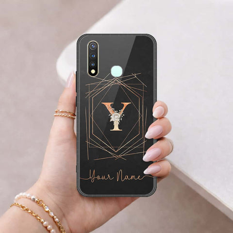 Vivo Y19 Cover - Personalized Alphabet Series - HQ Ultra Shine Premium Infinity Glass Soft Silicon Borders Case