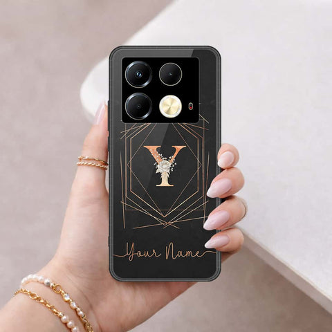 Infinix Note 40 Cover - Personalized Alphabet Series - HQ Ultra Shine Premium Infinity Glass Soft Silicon Borders Case