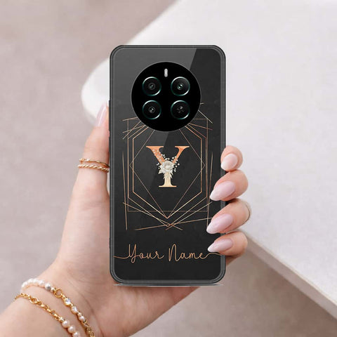 Realme 12 Plus Cover - Personalized Alphabet Series - HQ Ultra Shine Premium Infinity Glass Soft Silicon Borders Case