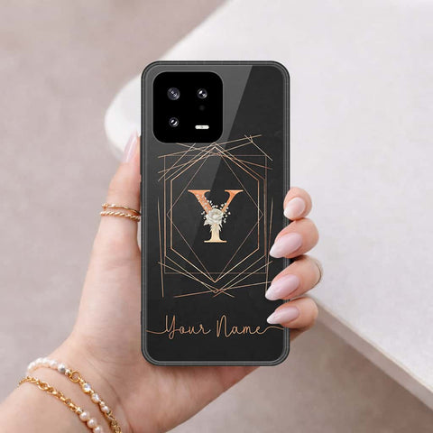 Xiaomi 13 Cover - Personalized Alphabet Series - HQ Ultra Shine Premium Infinity Glass Soft Silicon Borders Case