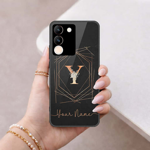 Vivo V29e Cover - Personalized Alphabet Series - HQ Ultra Shine Premium Infinity Glass Soft Silicon Borders Case